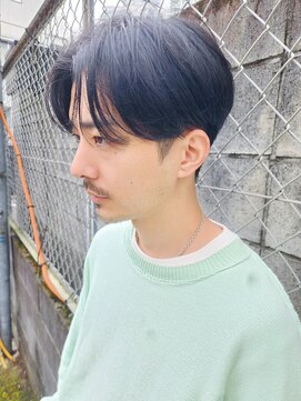 スーハ 恵比寿(SUUHA) 30代大人センターパートワンカールビジネスヘア/前髪パーマ