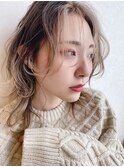 ブルーカラーワインレッドお団子ヘアチェリーレッド刈り上げボブ