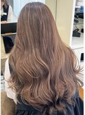 【御前】ベージュ系ハイライト/レイヤーカット/ウェーブ巻き