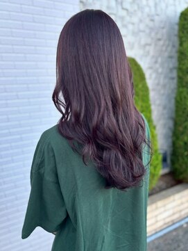 サニー美容室 カシスラベンダー ウルフカット ブリーチなしダブルカラー 20代