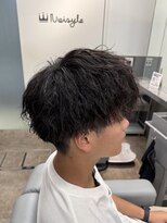 ノイセル 西本町(Noisyle)&nbsp;フェザーパーマスパイキーショートブルーブラックサーフカールy