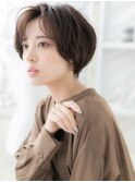 ココアブラウン抜け感レイヤーショートパーマh4越谷20代30代40代