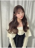 ブリーチなしダブルカラー/ミルクティーベージュ/おくれ毛/前髪