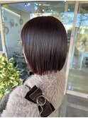 バッサリ髪質改善ツヤ感暖色ボブ