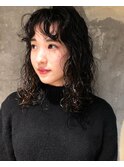 外国人風ミディアムパーマ