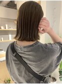 【松本咲花】外ハネ切りっぱなしボブ　透明感オリーブベージュ