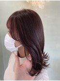ピンクバイオレット×甘めロブヘア