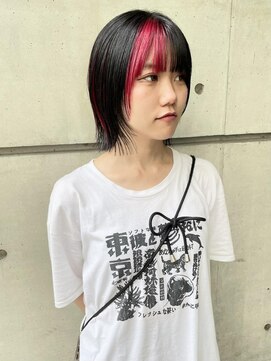 クリアーオブヘアー 栄南店(CLEAR of hair) ウルフボブ×レッドポイントカラー/OSUMI