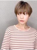 20代30代大人かわいい斜めバンググレージュカラー小顔前髪ボブ
