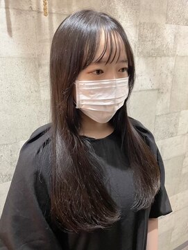 ビスクヘアデザイン(bisq hair design) セミロング/ロング/前髪カット/顔まわりカット/ブラウンカラー