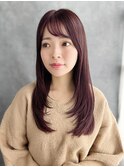 艶カラーの大人可愛いナチュラルワンカール