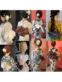 グラスヘア 石垣店(Grass Hair)の写真/夏のお祭り・イベントは浴衣でおでかけしませんか？浴衣の着付けからヘアセットまでトータルでお任せ♪