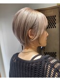 ハイライト　バレイヤージュ　ショート　レイヤー　髪質改善