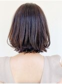 ミディアムレイヤー、外ハネボブ、グレージュ、脱白髪染め☆