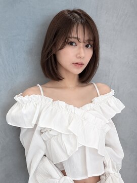 シー バイ ロンド 新宿(Sea by Lond) ワンホンレイヤ ー×ダークブルー[デジタルパーマ/ボブ/韓国]