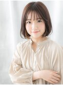 透けバング前下がりツヤ髪ぱっつんピュアボブa小山20代30代40代