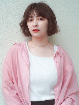 レジュアル(RESSUAL) 切りっぱなしボブエアリーロング美髪ピンクブラウン