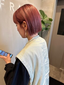 フレーム なんば店(FRAME) ▲チェリーピンク×ミニボブ