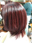 赤紫系ピンクカラーレイヤーボブ!