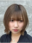 レイヤーボブ/レイヤーカット/ボブカット/ベージュカラー