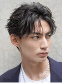 仙台フェザーパーマセンターパートニュアンスパーマ刈り上げ30代
