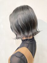 アロマ ヘアー ルーム 新宿店(AROMA hair room)&nbsp;ダークグレージュ外ハネボブミディアムボブ/新宿/新宿西口
