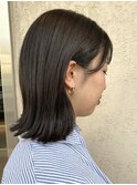 透明感な暗髪/切りっぱなし/ボブ/