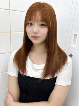 ガーランド(Girland) 【girland】オレンジカラー/韓国風/レイヤーカット