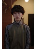 マッシュウルフ波巻きスパイラルパーマメンズパーマ眉毛カット