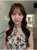 着物ヘア/ダークアッシュ/ミディアムレイヤーカット/名古屋名駅