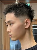 横浜西口スパイキーショートバズカット短髪ナチュラルフェード