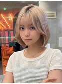 ナチュラルショート×ミルクブラウン［心斎橋/髪質改善/ボブ］