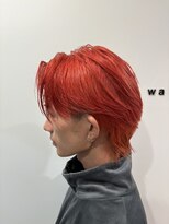 ウォルト(walt) 栄 メンズ ワンブリーチレッド 派手髪マッシュ