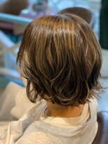 ケーズヘアー 緑が丘店(k's hair)&nbsp;ハイライトアディクシーカラーｘ外ハネボブレイヤー