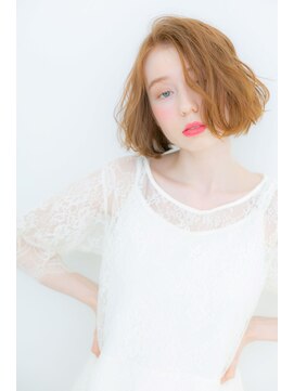 カバーヘア ブリス 北浦和(COVER HAIR bliss) 外国人風オレンジカラー♪無造作アシンメトリーボブY北浦和