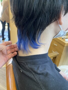 フレンズ 手稲店(friend's) 襟足カラーブルー