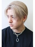 メンズハイトーンウルフブリーチカラーツーブロック