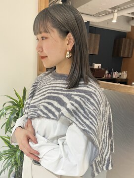 ラミエ バイ メルト 吉祥寺(lamie by melt) "久保田"切りっぱなしブリーチカラーグレーシルバーカラー