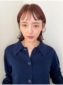 似合わせ小顔ボブ×暖色カラー デザインカラー