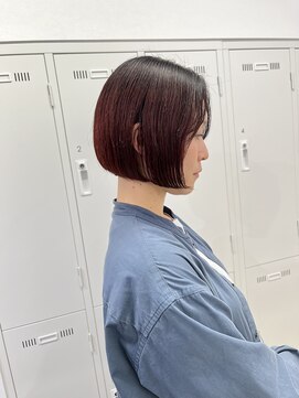 アッシュ 下北沢店(Ash) 地毛からのグラデーションくすみレッドカラー