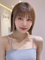 サンド ミュウ 横浜店(sand mieu) ぱつっとボブ/切りっぱなしボブ/イヤリングカラー/前髪/横浜
