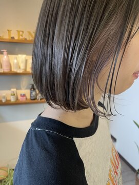 リュンヌ 門前仲町(lune) 切りっぱなしボブハイライトベージュカラーショートレイヤーロブ