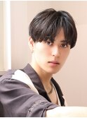 ナチュラルコンマバング 刈り上げマッシュ