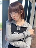 ☆ヌーディカラー/小顔ヘア/大人ボブ/前下がりレイヤーボブ