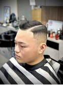 schoolboyスキンフェードバーバースタイルサイドパート【ebisu】