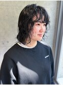 レイヤーパーマ/ウェーブヘア/ウルフパーマ/顔周り/表参道