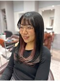 ピンクインナー×内巻きワンカール