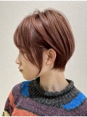 ショートダブルカラーケアブリーチピンクベージュ