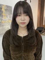 ウル 岡山駅店(ULu.)&nbsp;岡山美容室くすみベージュブリーチなしカラー顔周りレイヤー