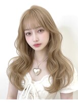 ベル 表参道Terrace(Belle)&nbsp;ミルクブラウン抜きっぱなしブロンドハイレイヤーウルフ担当小澤